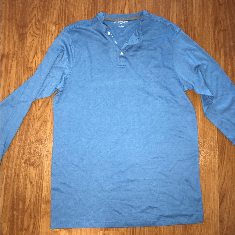 Men's Blue Henley LS