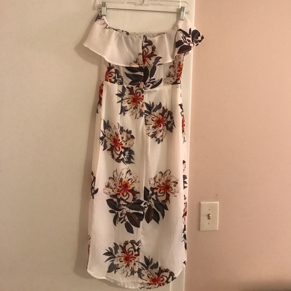 NWT white floral off the shoulder midi dress - Picture 4 of 4