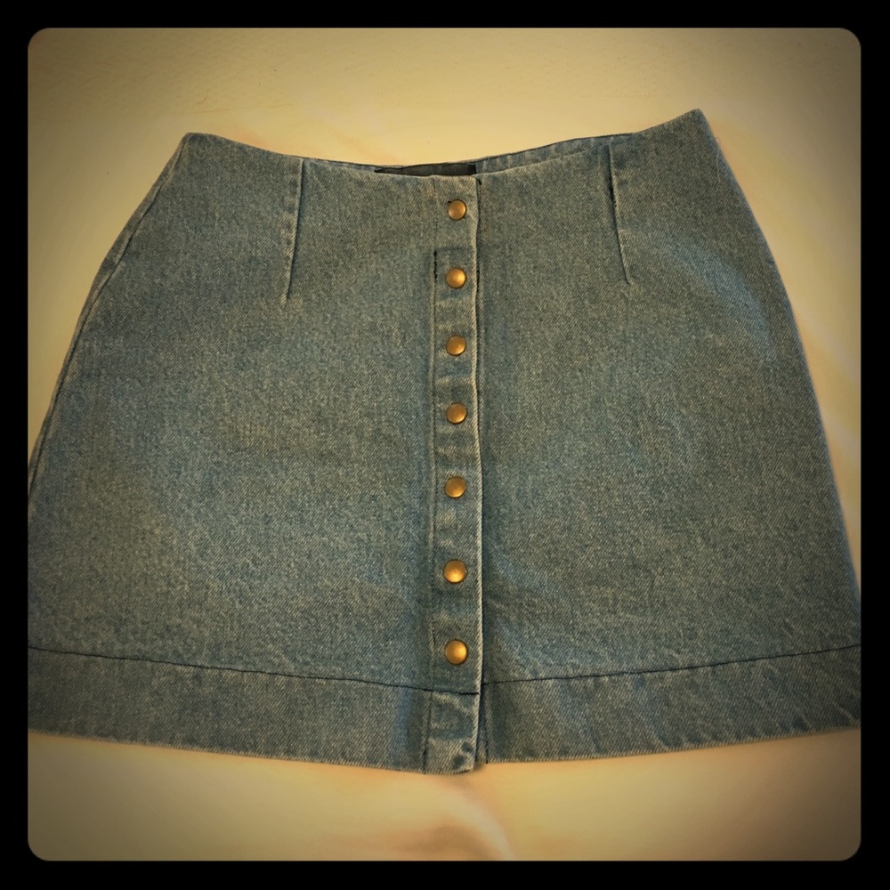 Reformation denim mini skirt
