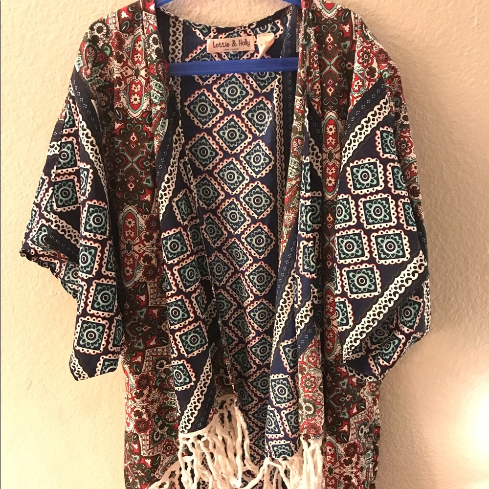 Multi Colored kimono with tassels