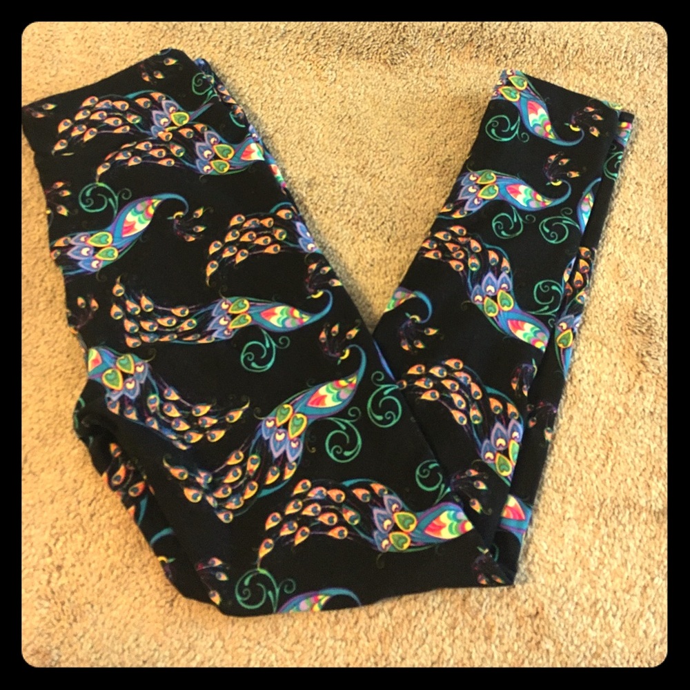 Lularoe OS Peacock Leggings