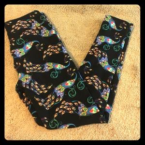 Lularoe OS Peacock Leggings