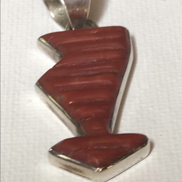 Hand made Native American coral pendant