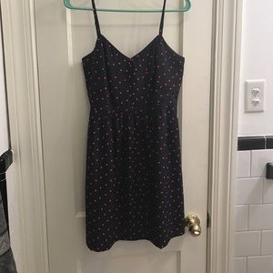 Blue and pink polka dot sundress