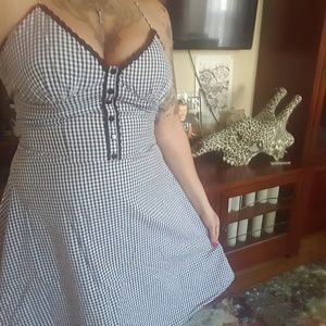 Black and White Gingham Pinup Rockabilly Dress