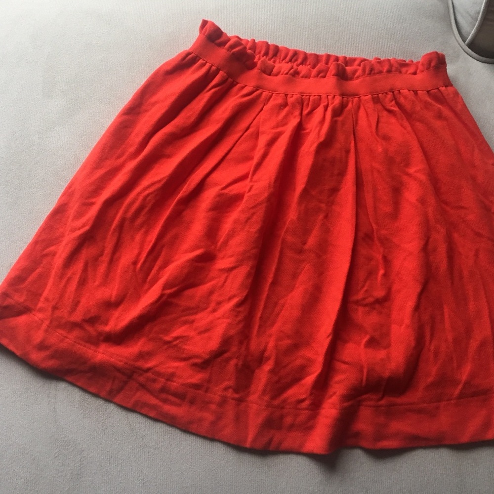 Orange cotton mini skirt