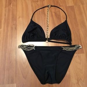 Sexy gold chain swim set