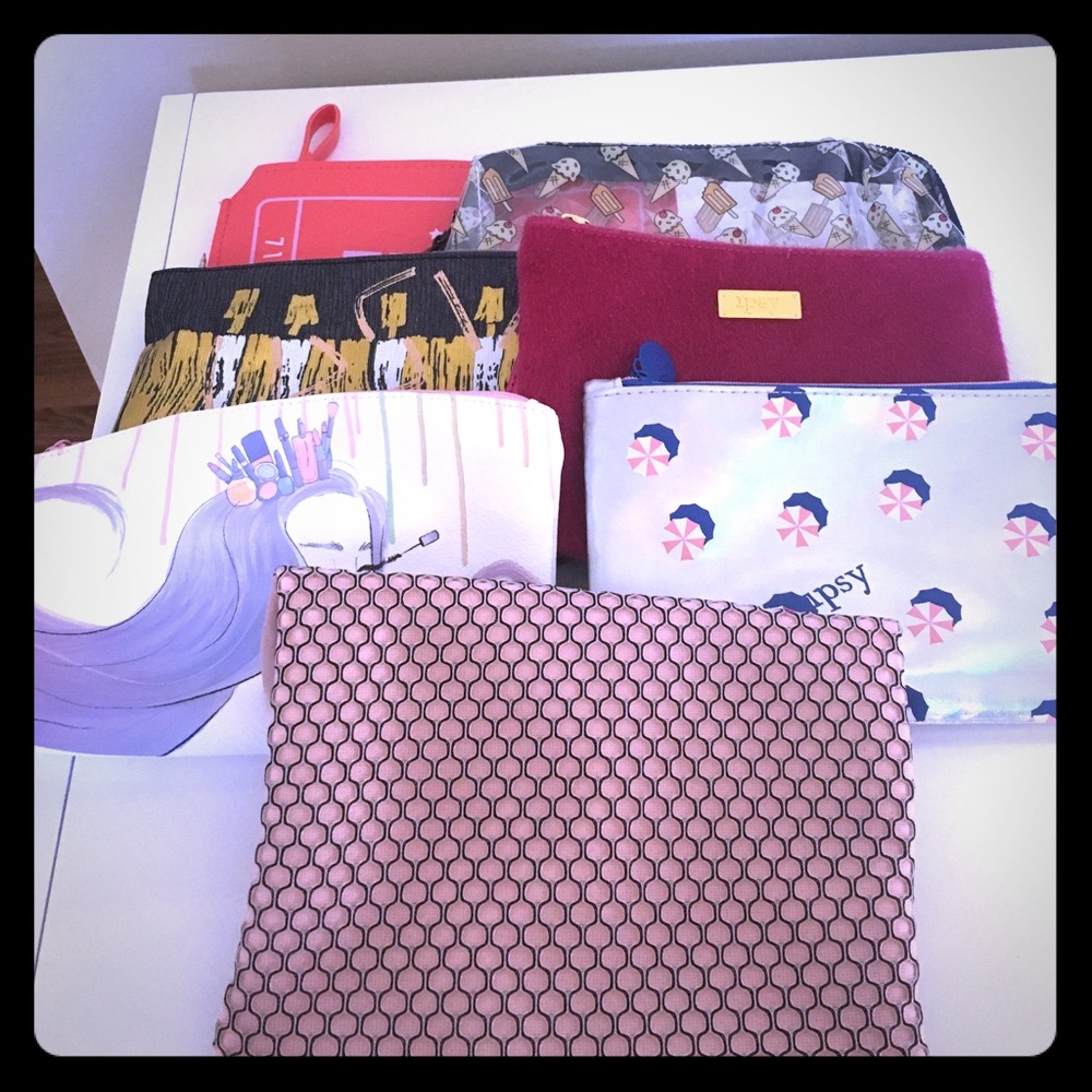 Lot of 6 Ipsy cosmetic bags