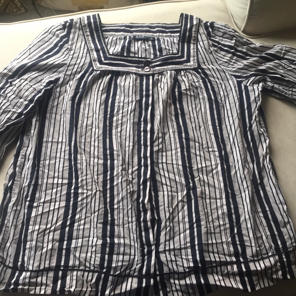 Black and white stripe blouse