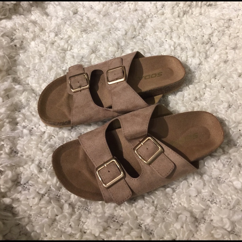 Burk-style tan sandals