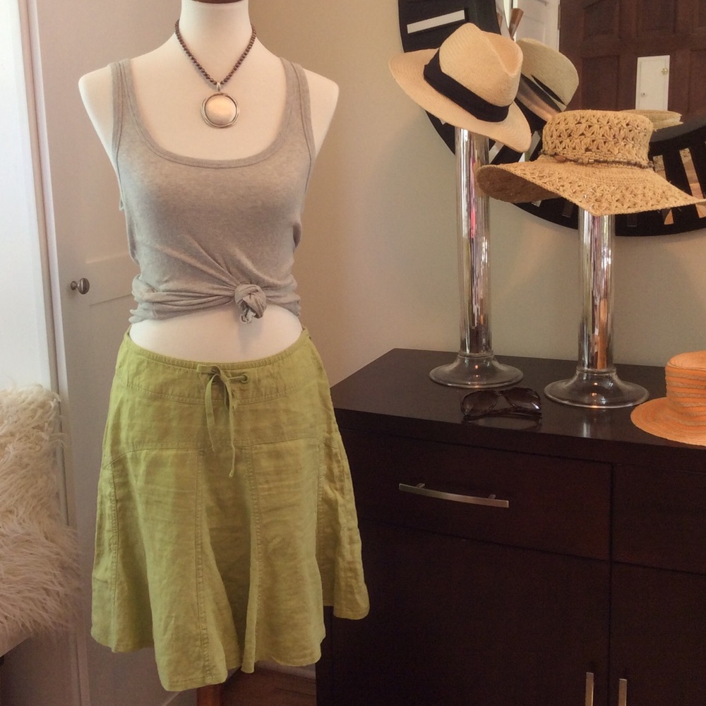 Athleta Daydream Linen Skirt - Moss Green - 6