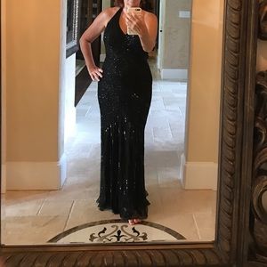 Sequined black gown