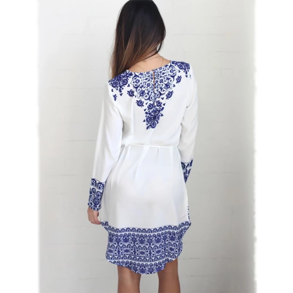 Boho Printed Tunic Shift Mini Dress - Picture 4 of 4