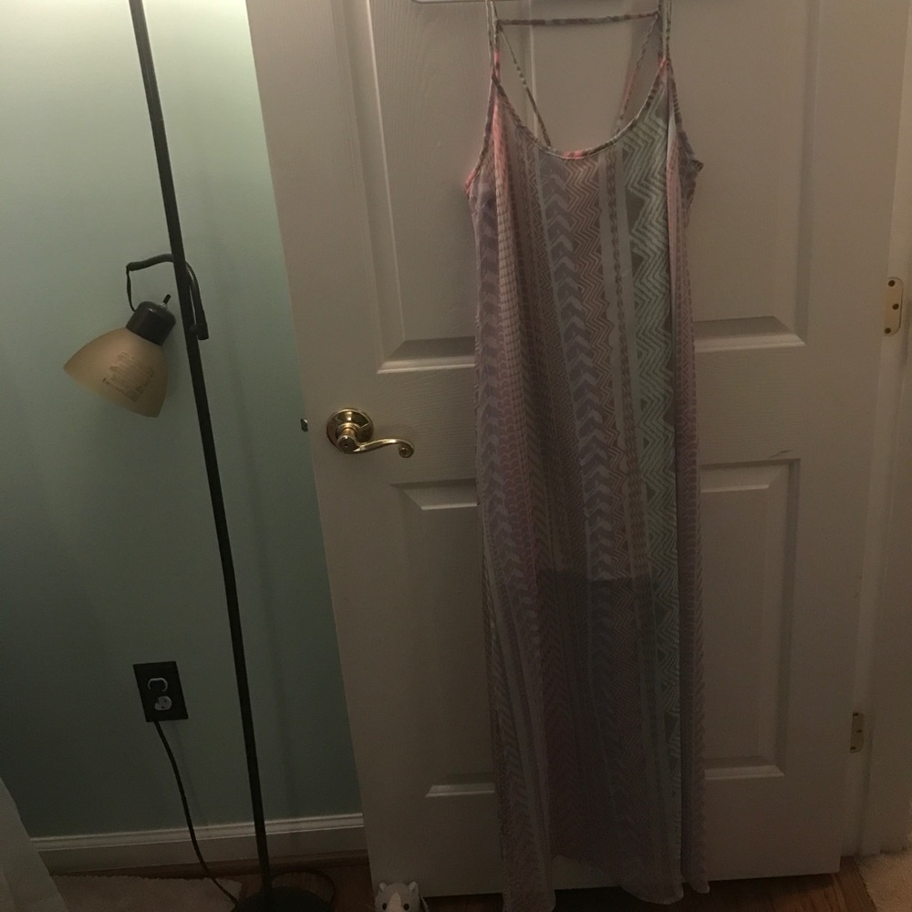 Tribal Pattern Pastel Maxi Dress