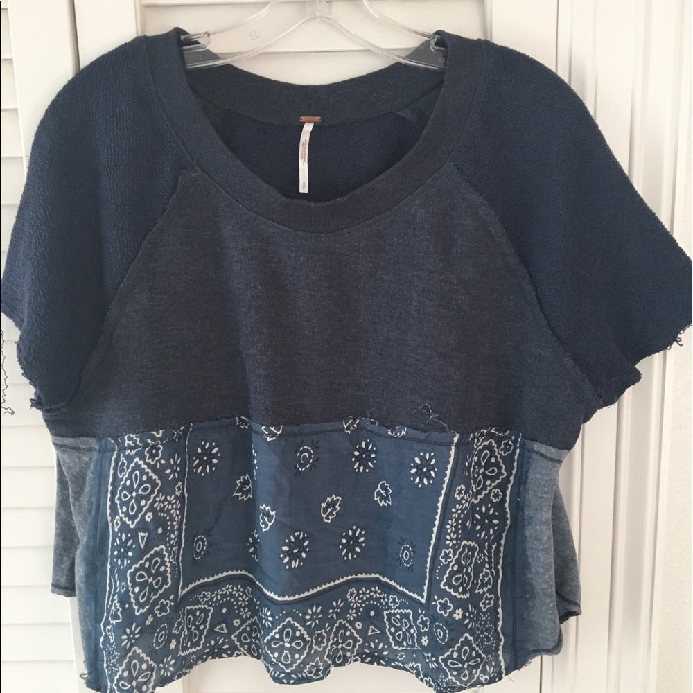 Blue bandana Free People shirt