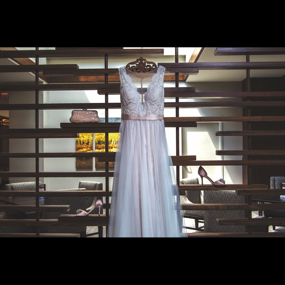 Watters Santina Wedding gown! Blush undertones