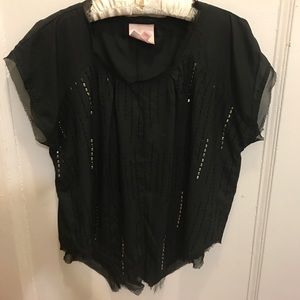 Romeo & Juliet beaded silk top