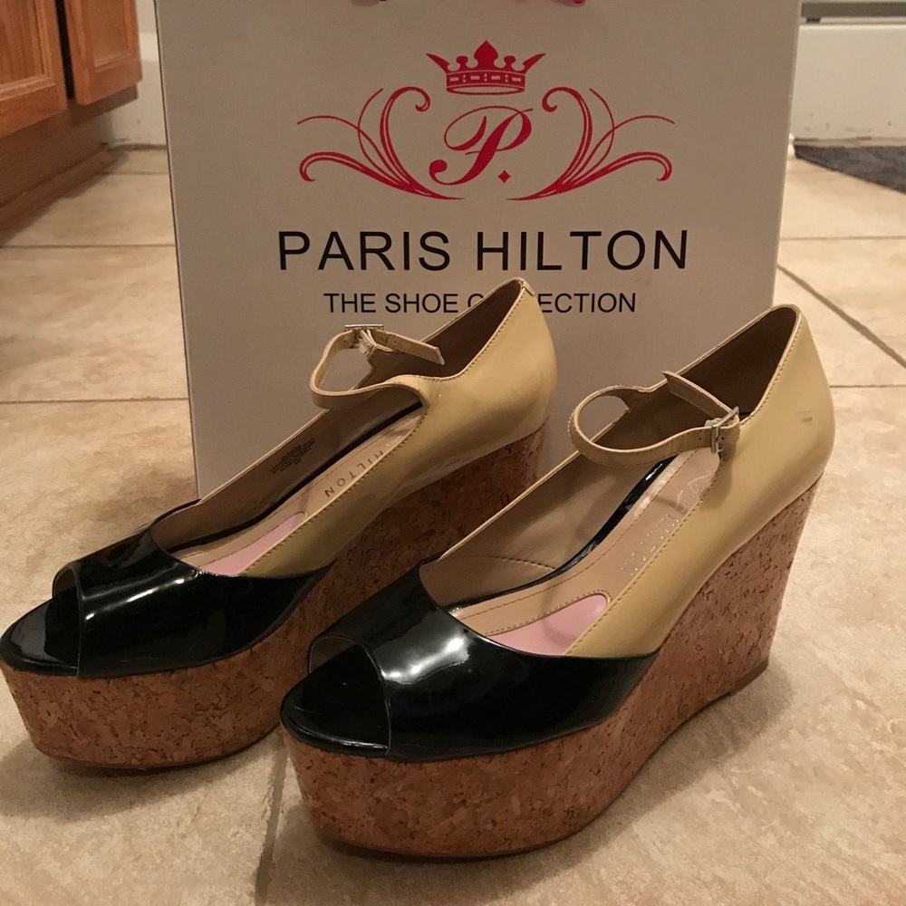 Nude and Black wedge