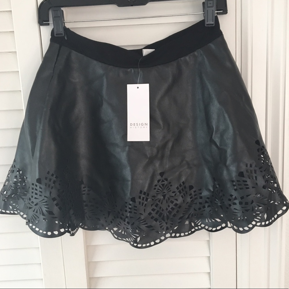 Black Leather circle skirt
