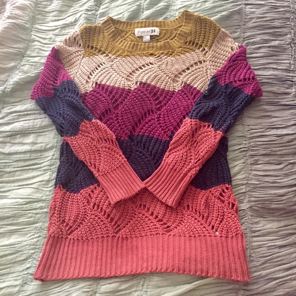 💖F21 Color Block Stripe Sweater