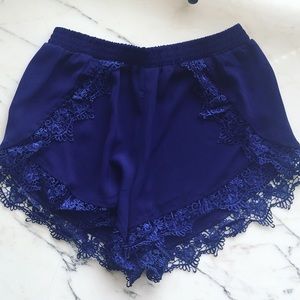 TOBI Cobalt Blue Lace Shorts