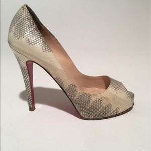 Christian Louboutin Very Prive Snakeskin Heels