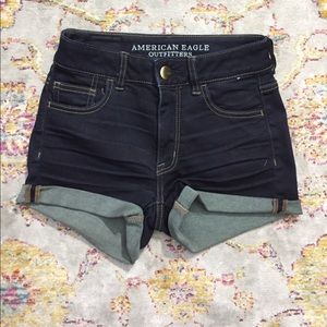 AEO Hi-Rise Shortie in Dark Indigo Size 0
