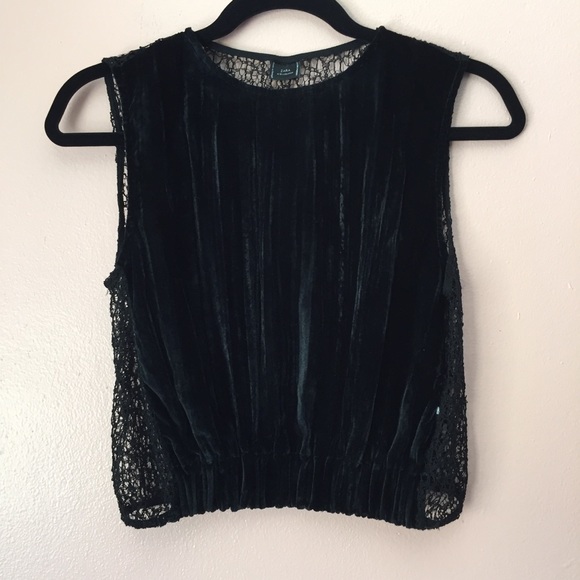 Zara Crushed Velvet Crop Top - Picture 2 of 3