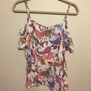 Forever 21 Cold Shoulder Paisley Top