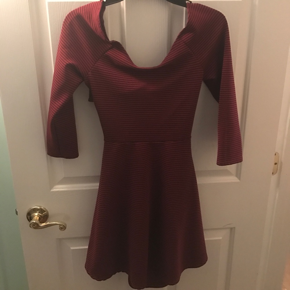 Pac Sun Red&ack Striped Dress