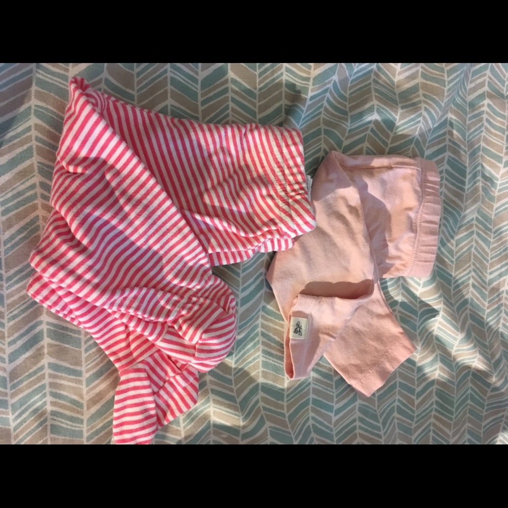 2 pair Burts Bees pants one with footies