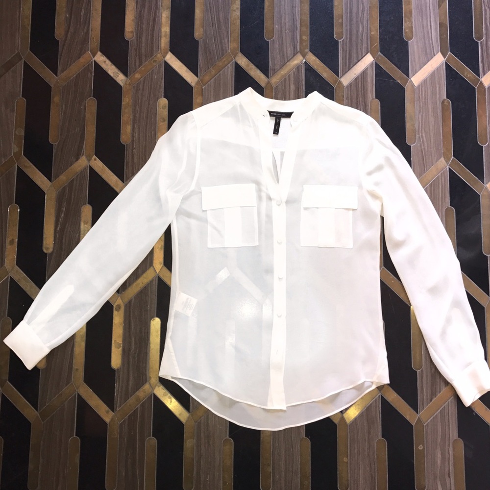 BCBG Silk Sheer Button Down - Picture 2 of 3