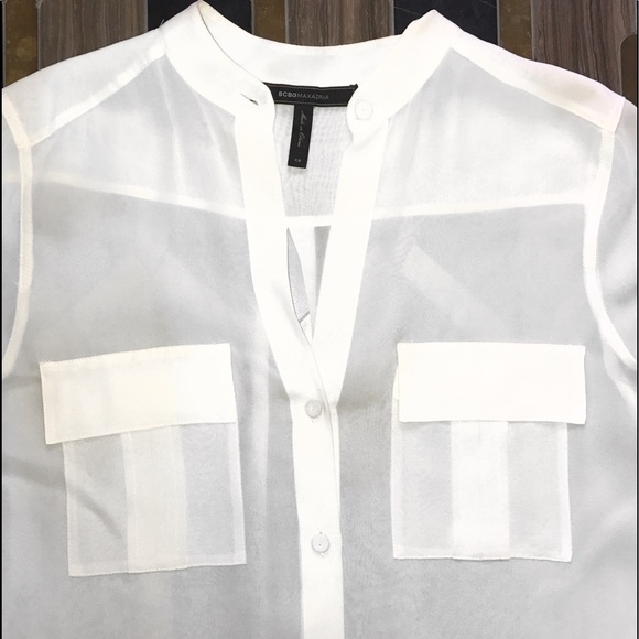 BCBG Silk Sheer Button Down - Picture 3 of 3