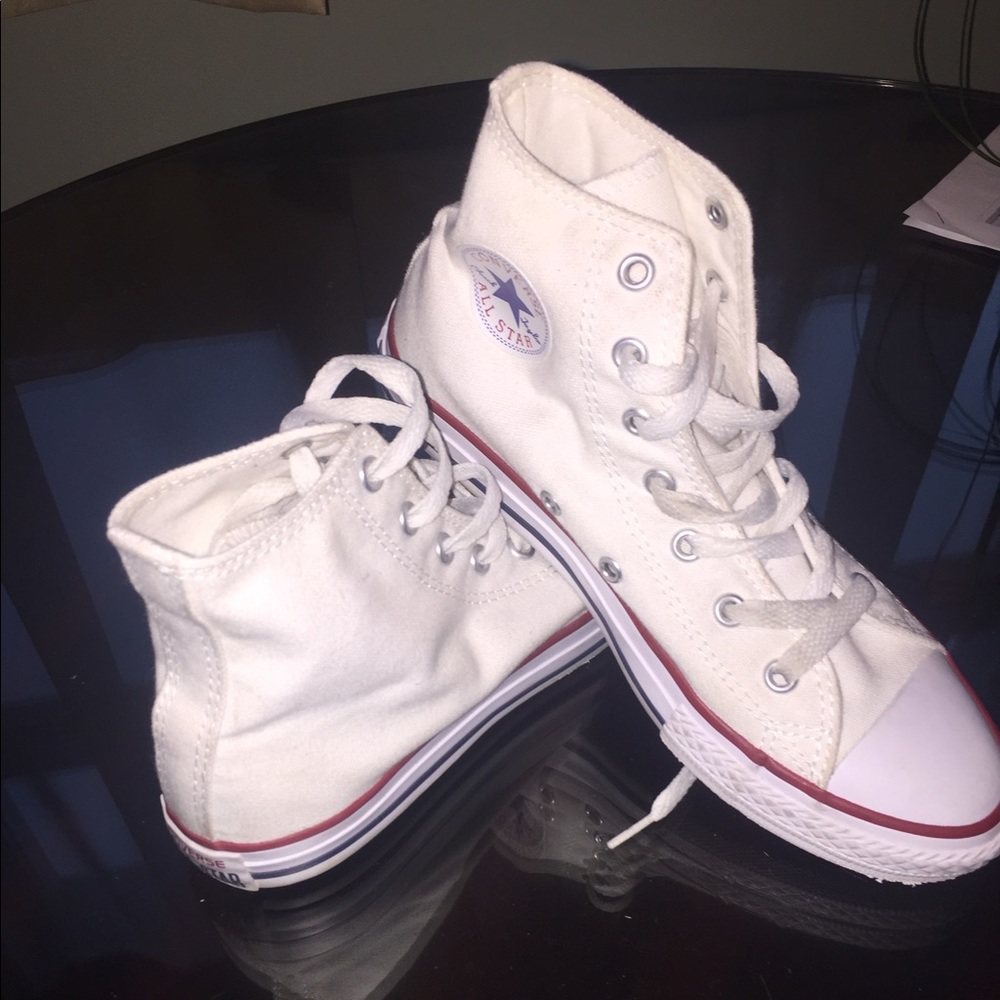 White Converse High Top Shoes