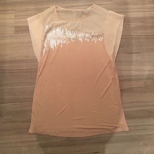 NWT Mixed media top in blush by Kische