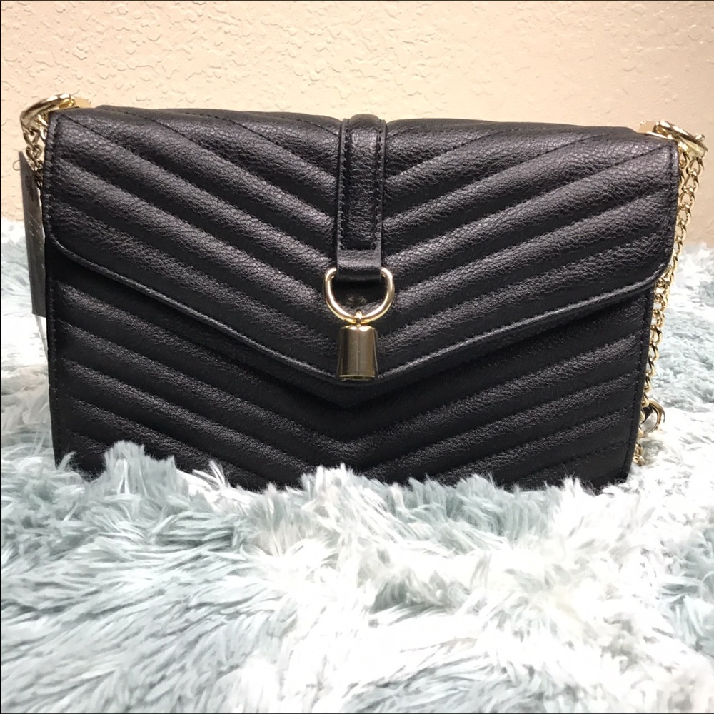 International concepts inc black strap purse new