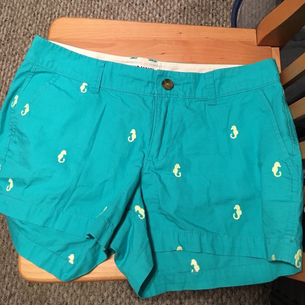 Teal seahorse shorts!
