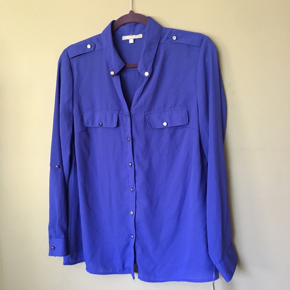 Chiffon button down shirt