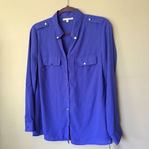 Chiffon button down shirt