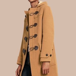 DAKS Designer Wool Duffel Hooded Toggle Coat