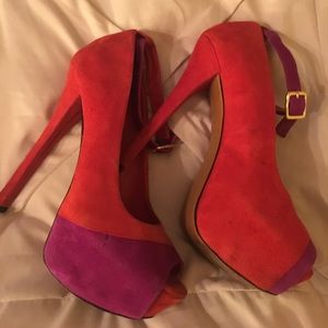 Red/Purple Leather Heels❤️💜free w purchase