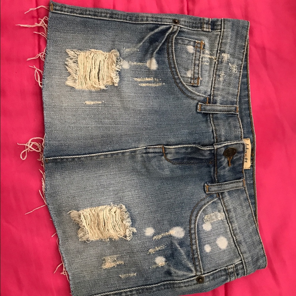 Mini denim skirt