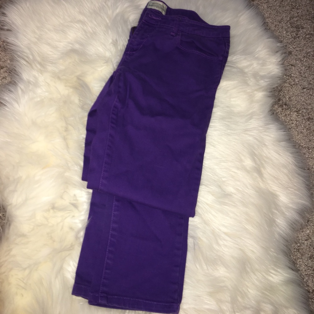Aeropostale purple skinny jeans