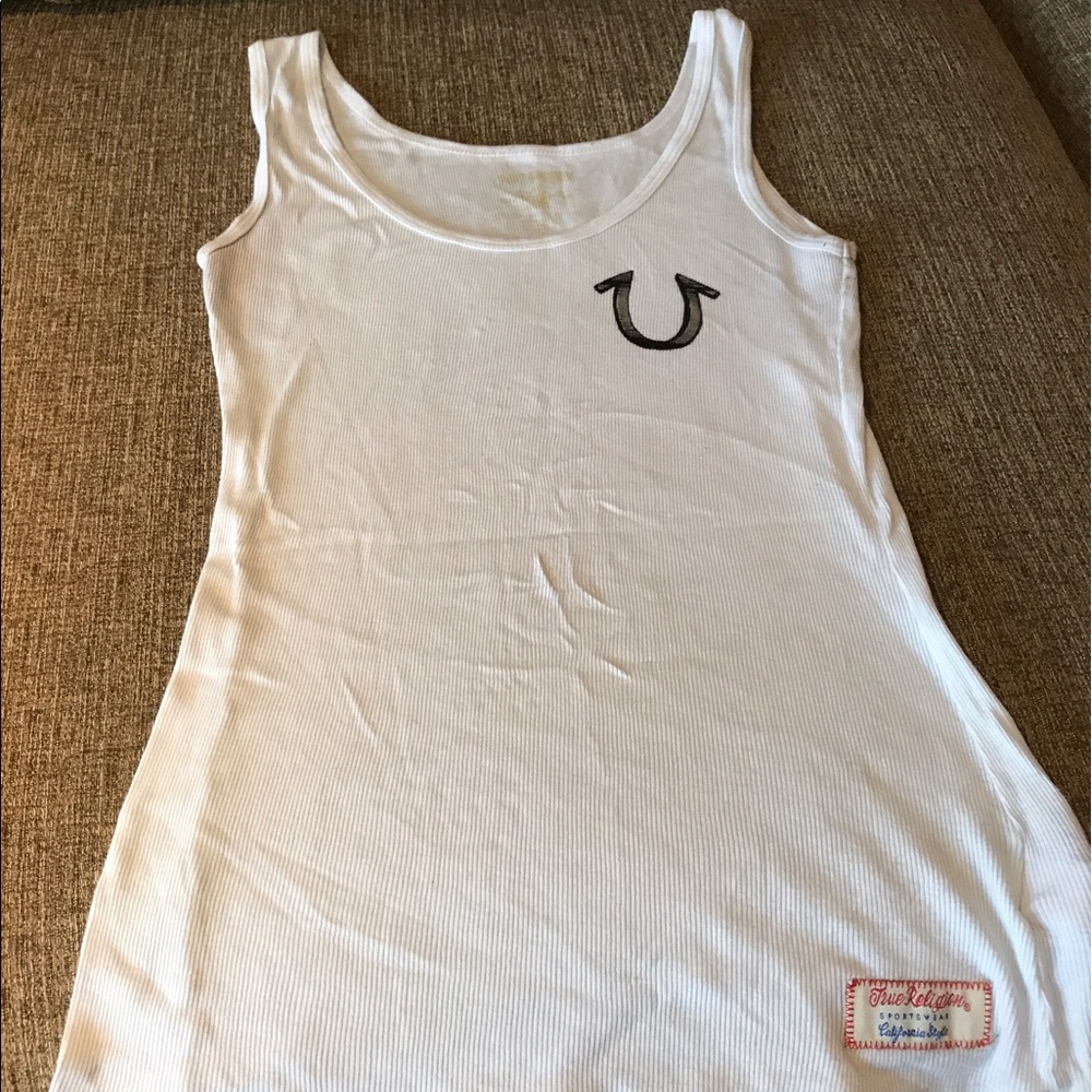 True Religion- white tank top- size Med