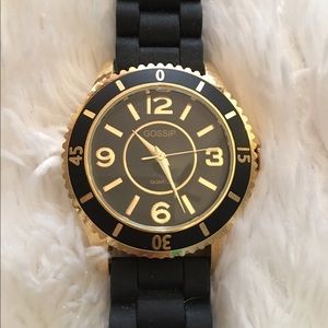 NWT Gossip silicone watch- black & gold