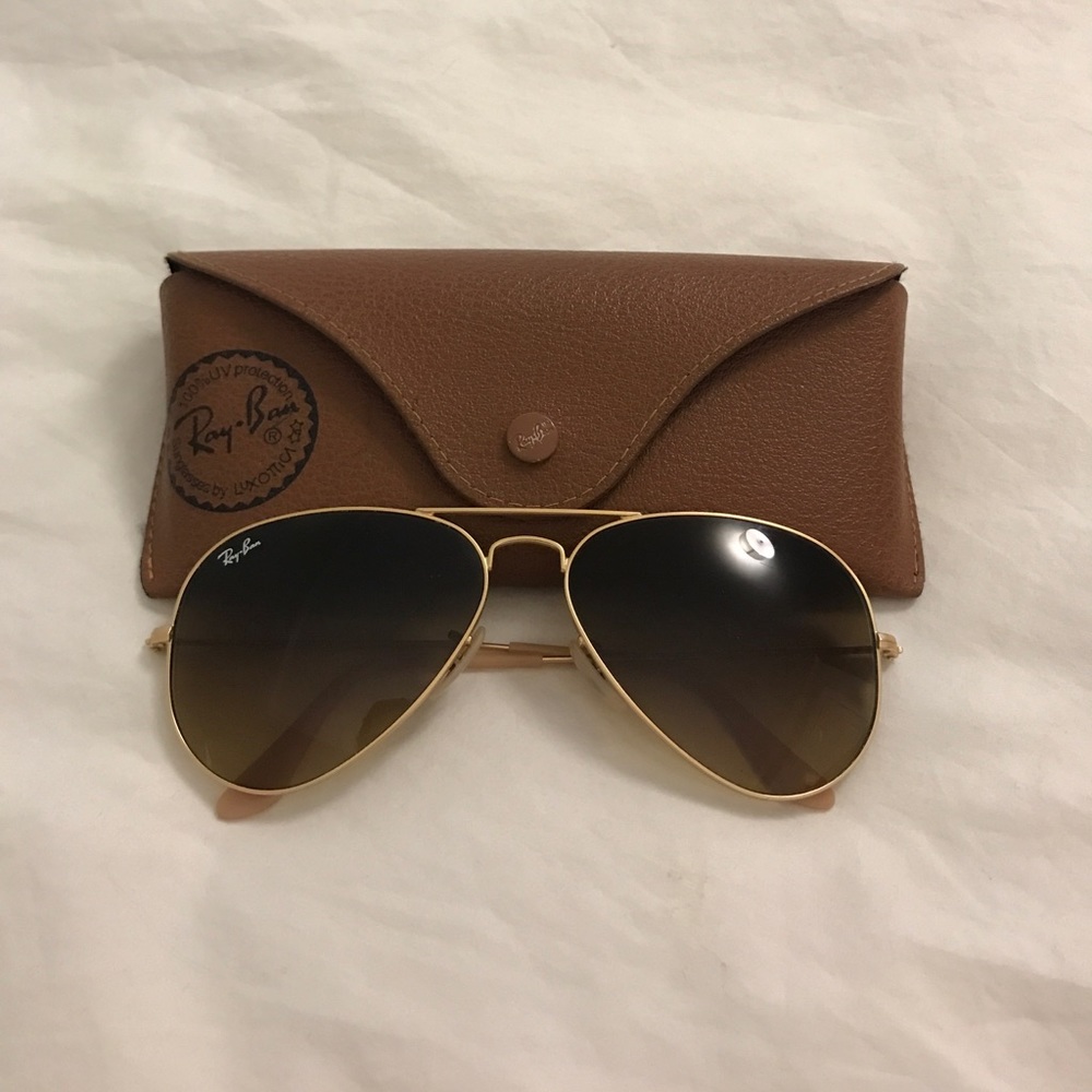 Ray Ban 58mm gold/brown gradient aviators