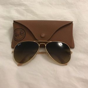 Ray Ban 58mm gold/brown gradient aviators