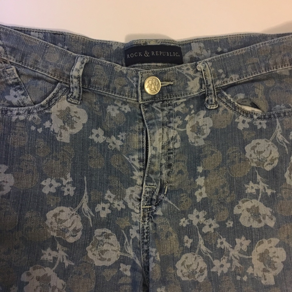 Rock & Republic floral print denim shorts