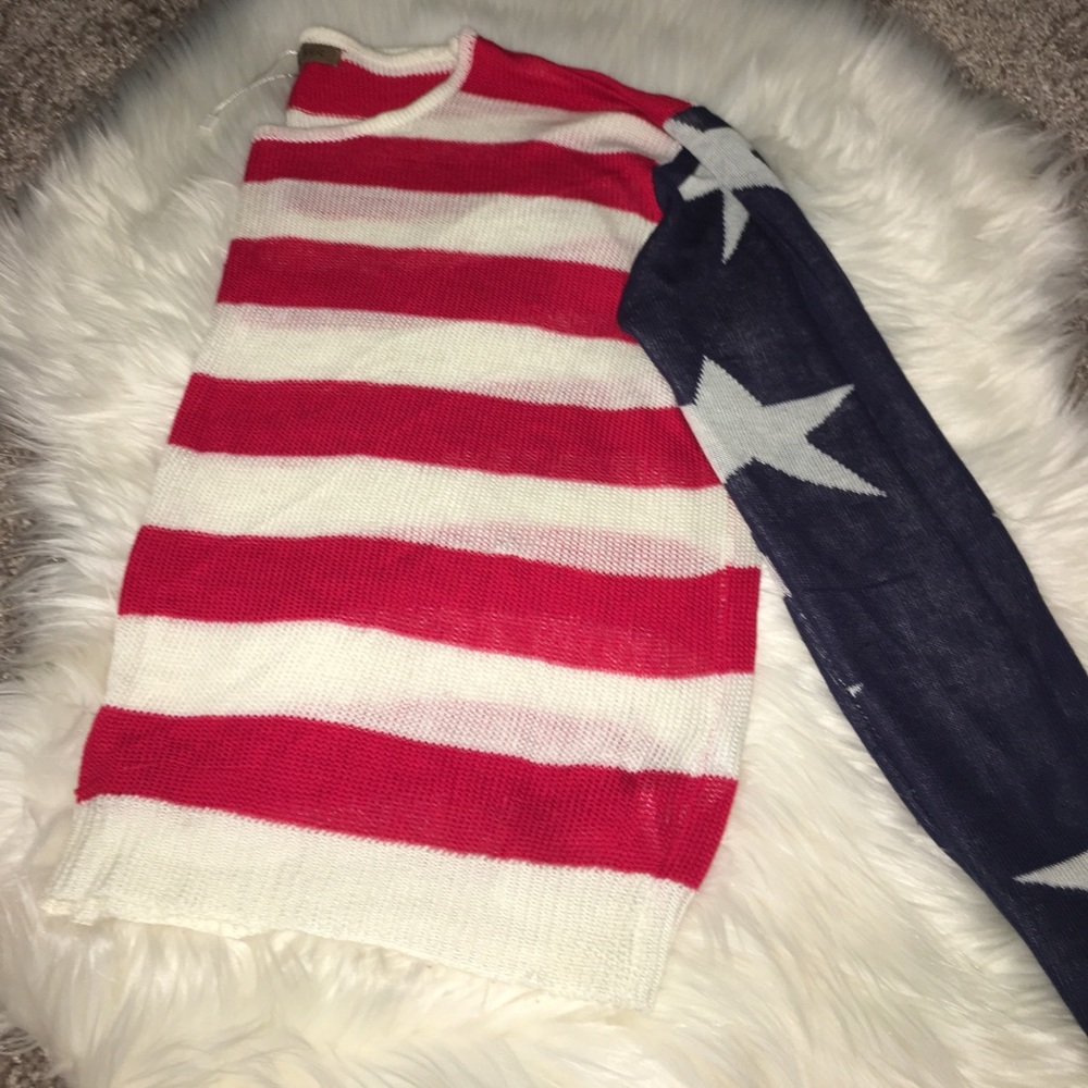America flag flowy sweater