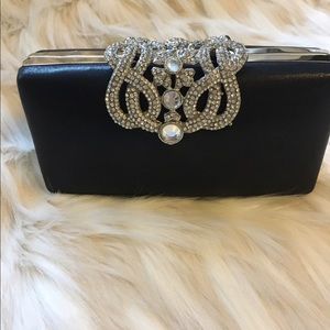 Elegant Clutch with Crystal Detail